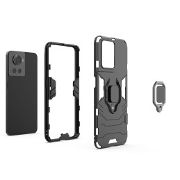 Ring Armor šarvuotas hibridinis korpuso dangtelis + magnetinis laikiklis OnePlus Ace juodas