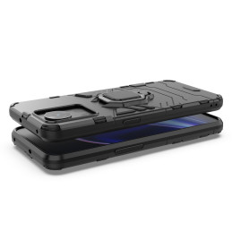 Ring Armor šarvuotas hibridinis korpuso dangtelis + magnetinis laikiklis OnePlus Ace juodas
