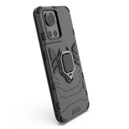 Ring Armor šarvuotas hibridinis korpuso dangtelis + magnetinis laikiklis OnePlus Ace juodas