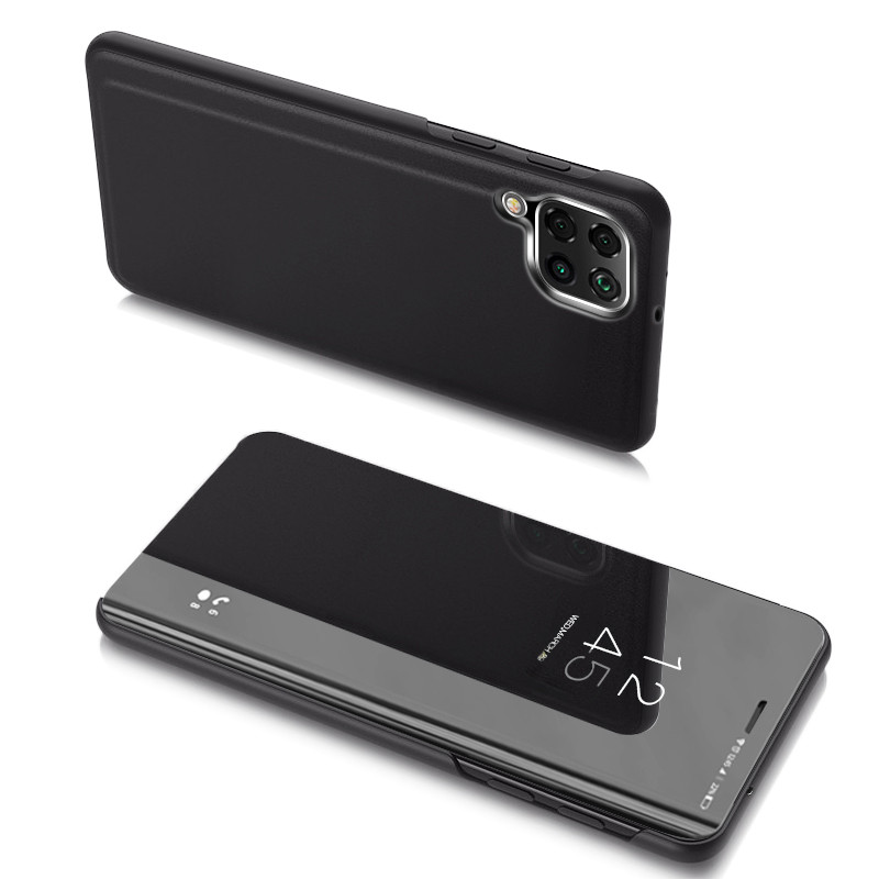 Clear View Case atverčiamas dangtelis, skirtas Samsung Galaxy M53 5G juodas
