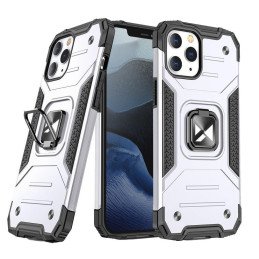 Wozinsky Ring Armor dėklas iPhone 14 Pro Max šarvuoto dangtelio magnetinio laikiklio žiedo sidabras