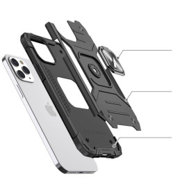 Wozinsky Ring Armor dėklas iPhone 14 Pro Max šarvuoto dangtelio magnetinis laikiklis žiedas auksinis