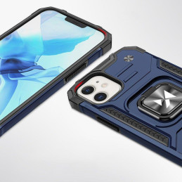 Wozinsky Ring Armor dėklas iPhone 14 Plus šarvuoto dangtelio magnetinio laikiklio žiedas mėlynas