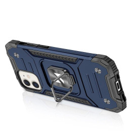 Wozinsky Ring Armor dėklas iPhone 14 Plus šarvuoto dangtelio magnetinio laikiklio žiedas mėlynas