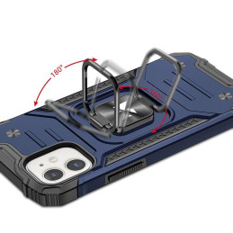 Wozinsky Ring Armor dėklas iPhone 14 Plus šarvuoto dangtelio magnetinio laikiklio žiedas mėlynas