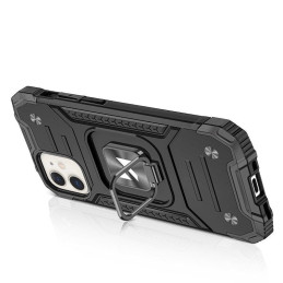 Wozinsky Ring Armor iPhone 14 Plus korpuso šarvuotas hibridinis dangtelis + magnetinis laikiklis juodas