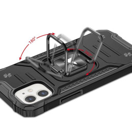 Wozinsky Ring Armor iPhone 14 Plus korpuso šarvuotas hibridinis dangtelis + magnetinis laikiklis juodas