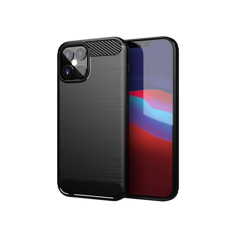 Carbon Case lankstus dangtelis iPhone 12 mini juodas