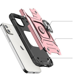 Wozinsky Ring Armor dėklas iPhone 14 šarvuoto dangtelio magnetiniam laikikliui žiedas auksinis