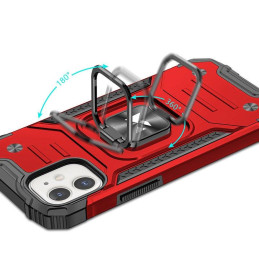 Wozinsky Ring Armor dėklas iPhone 14 šarvuoto dangtelio magnetinio laikiklio žiedas raudonas