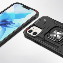 Wozinsky Ring Armor iPhone 14 korpuso šarvuotas hibridinis dangtelis + magnetinis laikiklis juodas