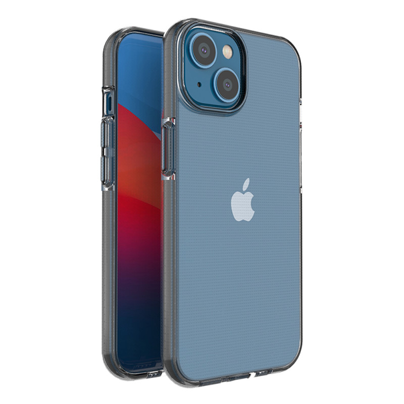 Spring Case iPhone 14 silikoninis dangtelis su rėmeliu, juodas