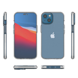 Spring Case iPhone 14 dėklas, silikoninis dangtelis su rėmeliu, šviesiai mėlynas