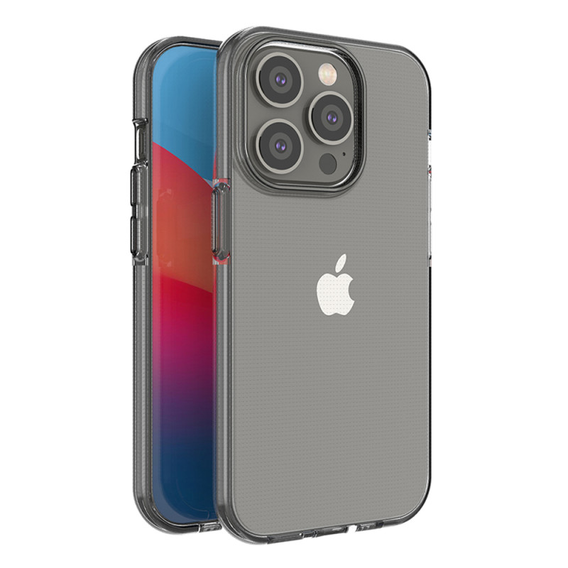 Spring Case iPhone 14 Pro dėklas, silikoninis dangtelis su rėmeliu, juodas