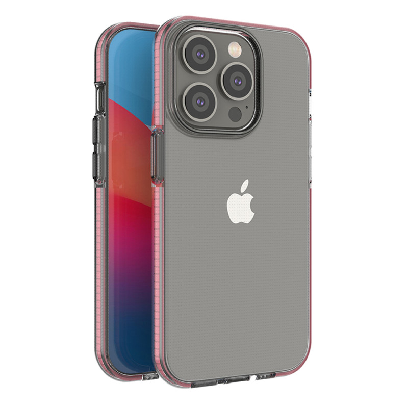 Spring Case iPhone 14 Pro dėklas, silikoninis dangtelis su rėmeliu, šviesiai rožinis