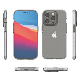 Spring Case iPhone 14 Pro dėklas, silikoninis dangtelis su rėmeliu, šviesiai rožinis