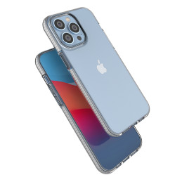 Spyruoklinis dėklas iPhone 14 Pro Max, silikoninis dangtelis su rėmeliu, šviesiai rožinis