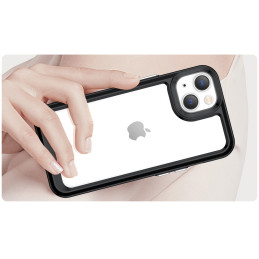 Outer Space Case iPhone 14 Plus kietas dėklas su gelio rėmeliu, juodas