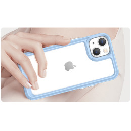 Outer Space Case iPhone 14 Plus kietas dėklas su gelio rėmeliu, mėlynas