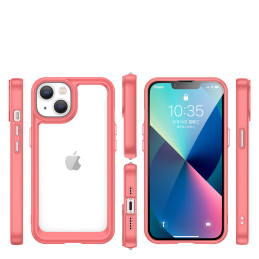 Outer Space Case iPhone 14 Plus kietas dėklas su gelio rėmeliu, raudonas