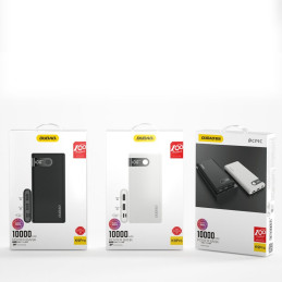 Dudao Powerbank 10000 mAh 2x USB / USB Type C / micro USB 2 A su LED ekranu balta spalva (K9Pro-01)