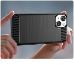 Anglies dėklas, skirtas iPhone 14, lankstus gelinis galinis dangtelis, juodas