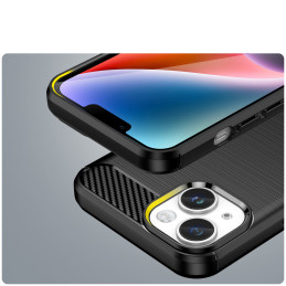 Anglies dėklas, skirtas iPhone 14, lankstus gelinis galinis dangtelis, juodas