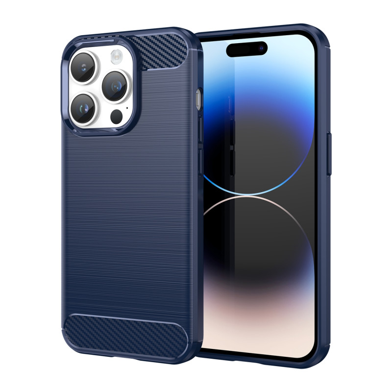 Anglies dėklas, skirtas iPhone 14 Pro Max, lankstus gelio galinis dangtelis, mėlynas