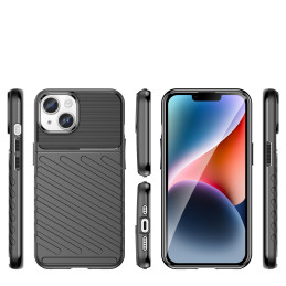 Thunder dėklas iPhone 14, šarvuotas dangtelis, juodas