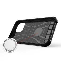 Hybrid Armor iPhone 14 Pro dėklas, šarvuotas hibridinis dangtelis, juodas