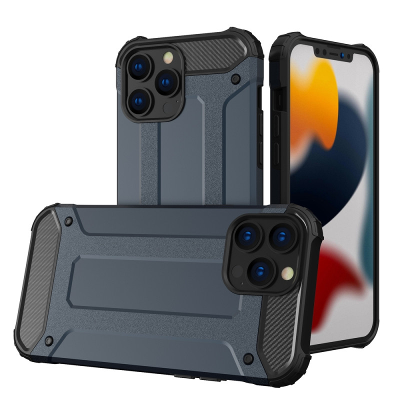 Hybrid Armor iPhone 14 Pro dėklas, šarvuotas hibridinis dangtelis, mėlynas