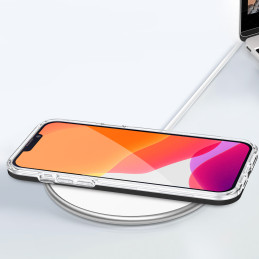 Skaidrus 3in1 iPhone 14 dėklas, silikoninis dangtelis su rėmeliu, mėlynas