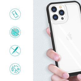 Skaidrus 3in1 iPhone 14 dėklas, silikoninis dangtelis su raudonu rėmeliu