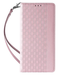 Magnetinio dirželio dėklas iPhone 14 Pro dėklas, atverčiamas dangtelis, piniginė, mini diržas, stovas, rožinė