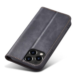 Magnetinis Fancy Case iPhone 14 Plus dėklo dangtelis su atvartu, juodas piniginės stovas