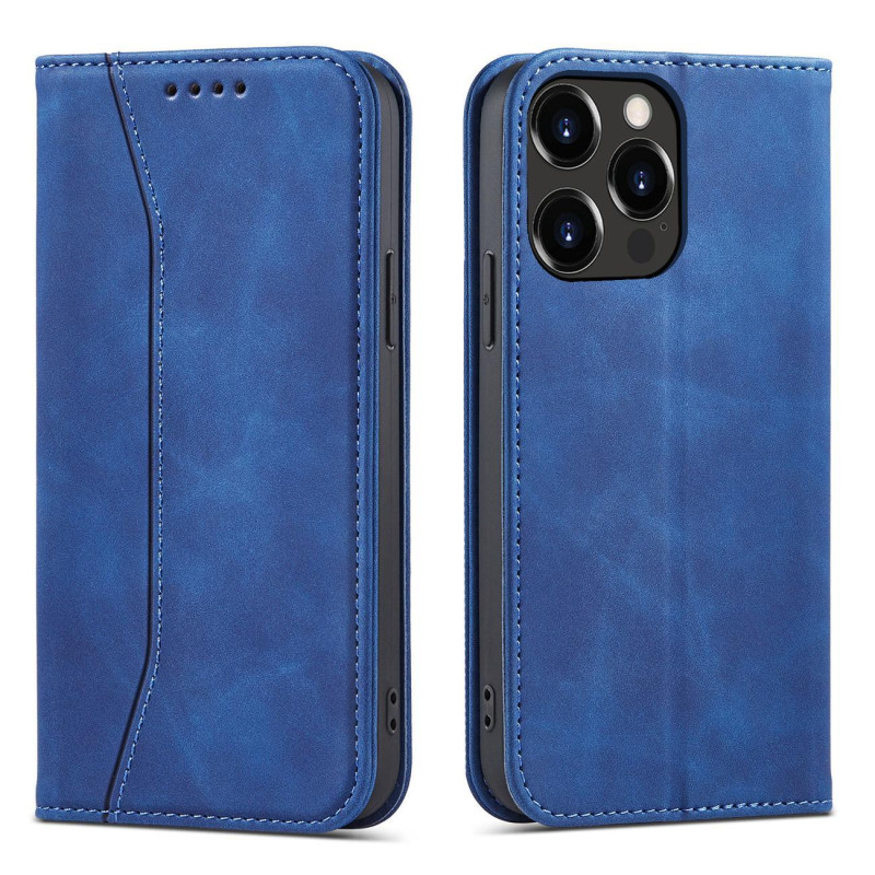 Magnetinis Fancy Case iPhone 14 Plus dangtelis su atvartu, mėlynas piniginės stovas