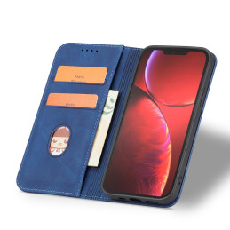 Magnetinis Fancy Case iPhone 14 Plus dangtelis su atvartu, mėlynas piniginės stovas