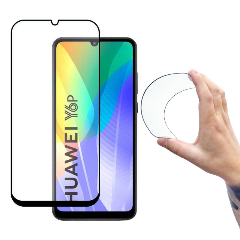 Wozinsky viso dangčio Flexi nano stiklo plėvelės grūdintas stiklas su rėmeliu Huawei Y6p Black