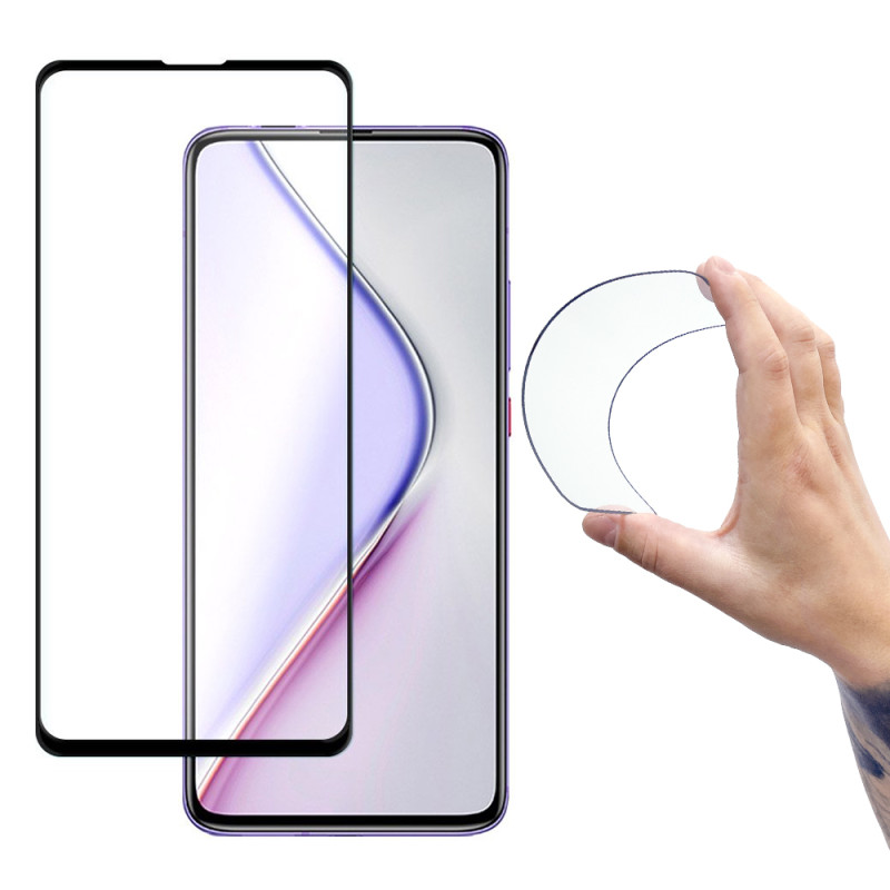 Wozinsky viso dangčio Flexi nano stiklo plėvelės grūdintas stiklas su rėmeliu Xiaomi Redmi K30 Pro / Poco F2 Pro Black