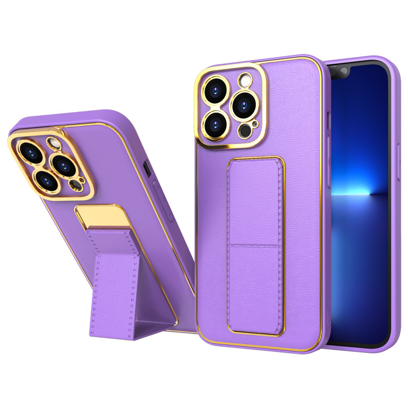 Naujas Kickstand Case dėklas skirtas iPhone 12 Pro su stovu, violetinė