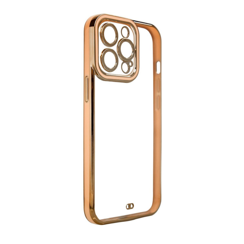 Fashion Case dėklas skirtas iPhone 12 Pro, gelinis dangtelis su auksiniu rėmeliu, auksinis