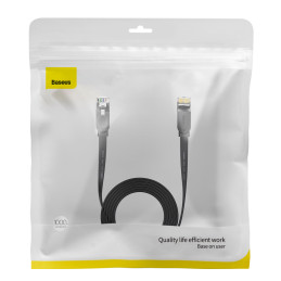 „Baseus Speed Six“ plokščias RJ45 tinklo kabelis 1000Mbps 10m juodas (WKJS000201)
