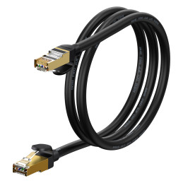 Baseus Speed Seven greitas RJ45 tinklo kabelis 10Gbps 1m juodas (WKJS010101)