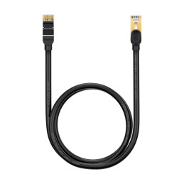Baseus Speed Seven greitas RJ45 tinklo kabelis 10Gbps 1m juodas (WKJS010101)