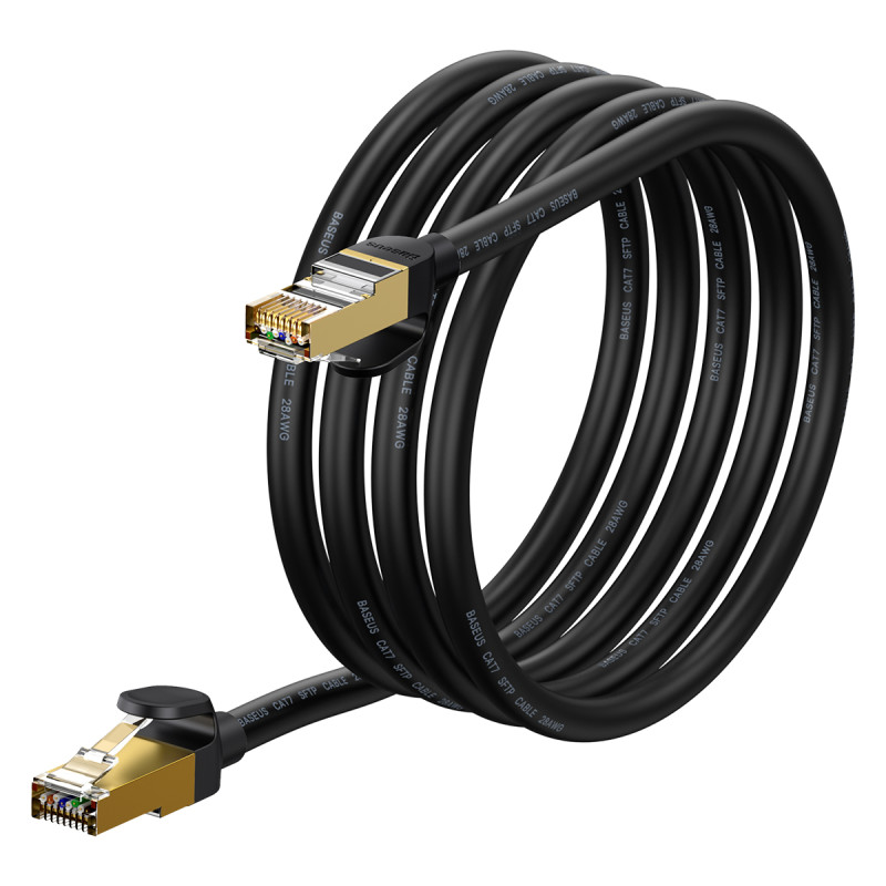 Baseus Speed Seven greitas RJ45 tinklo kabelis 10Gbps 2m juodas (WKJS010301)