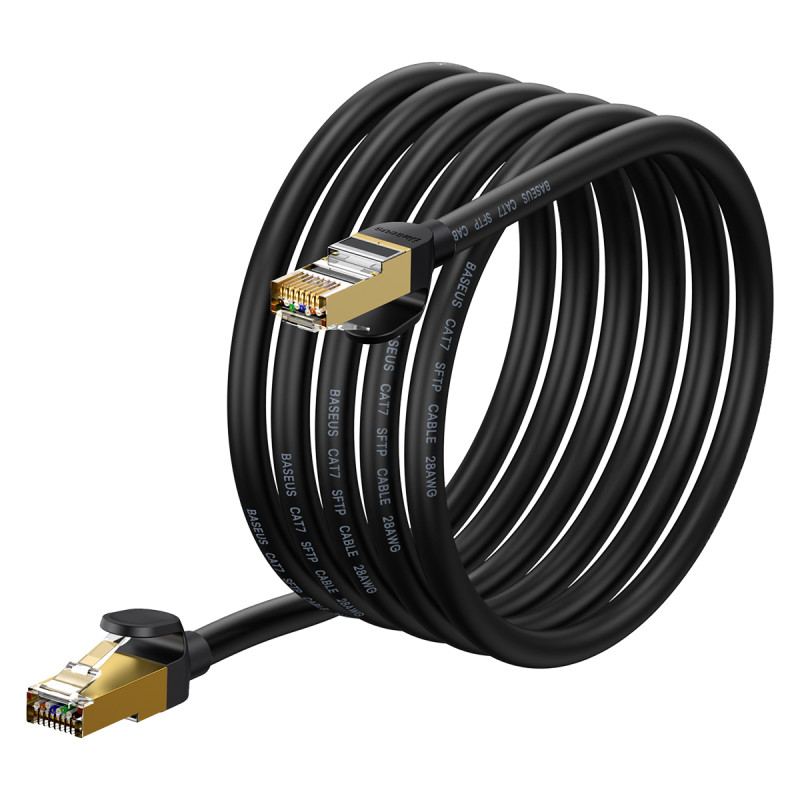 Baseus Speed Seven greitas RJ45 10Gbps tinklo kabelis 3m juodas (WKJS010401)