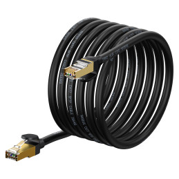 Baseus Speed Seven greitas RJ45 tinklo kabelis 10Gbps 5m juodas (WKJS010501)