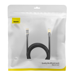 Baseus Speed Seven greitas RJ45 tinklo kabelis 10Gbps 5m juodas (WKJS010501)