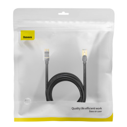 Baseus Speed Seven greitas RJ45 10Gbps tinklo kabelis 8m juodas (WKJS010601)