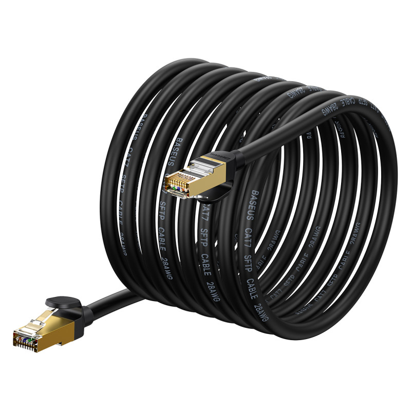 Baseus Speed Seven greitas RJ45 10Gbps tinklo kabelis 10m juodas (WKJS010701)
